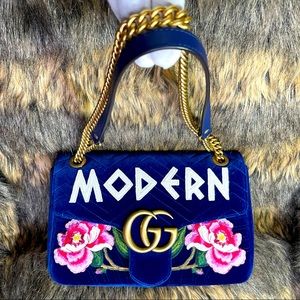 Gucci Marmont Metalasse Velvet Modern